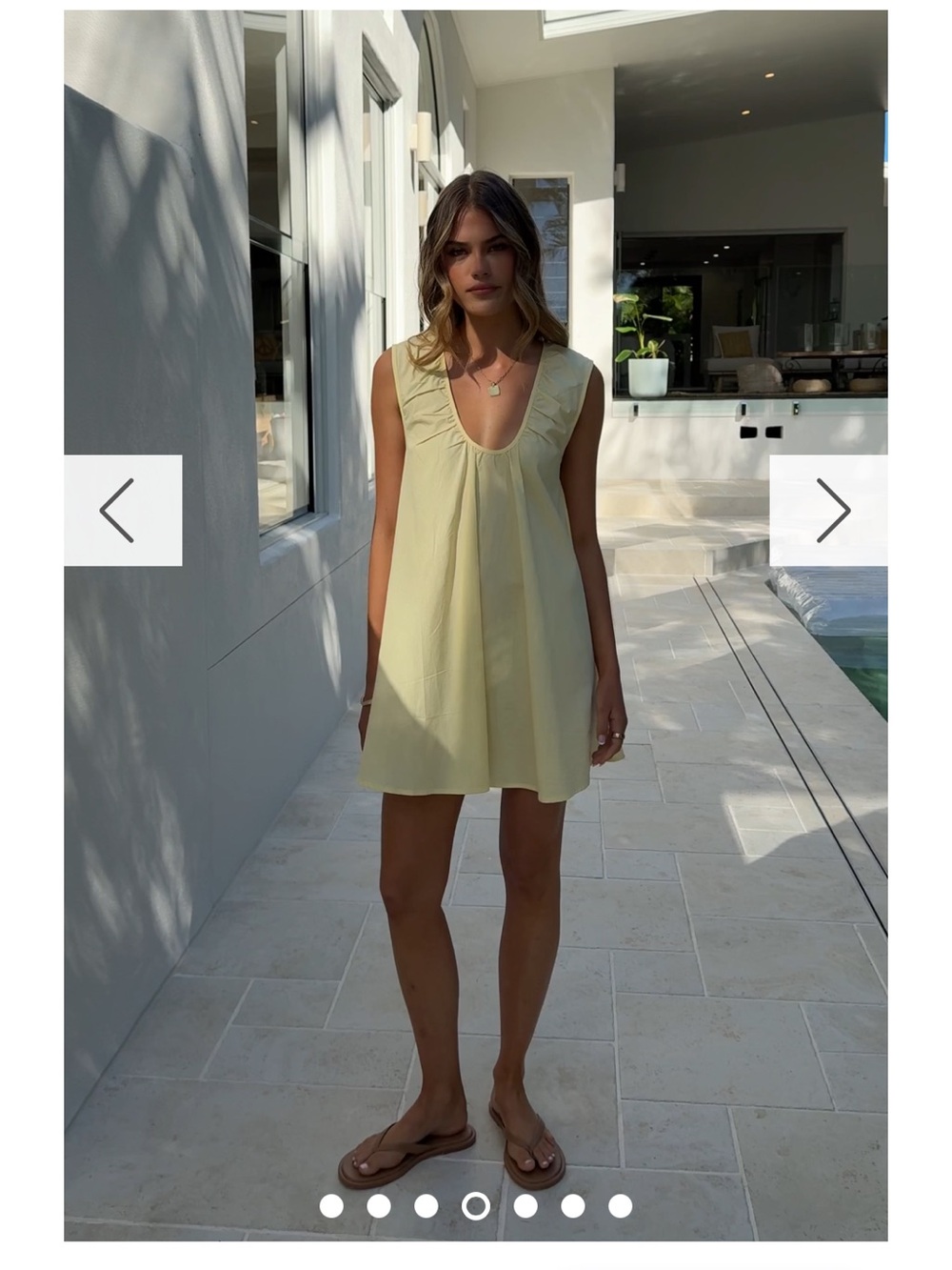 Billy J Vanessa Oversized Mini Dress in Yellow • 100% Cotton • US 2/AUS 6